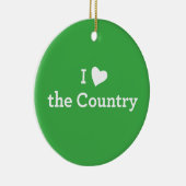 Ornement Rond En Céramique J'aime le pays (Droite)