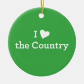 Ornement Rond En Céramique J'aime le pays (Devant)