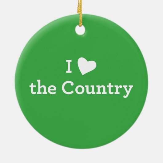 Ornement Rond En Céramique J'aime le pays (Dos)