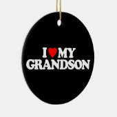 ORNEMENT ROND EN CÉRAMIQUE J'AIME MON PETIT-FILS (Droite)