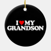 ORNEMENT ROND EN CÉRAMIQUE J'AIME MON PETIT-FILS (Dos)