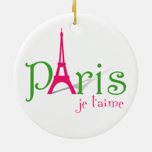 Ornement Rond En Céramique J'aime Paris