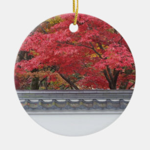 Ornement Rond En Céramique Japon, Kyoto, Couleur d'automne au temple Eikando