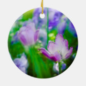 Ornement Rond En Céramique Jardin de Tulip, Giverny, France (Dos)