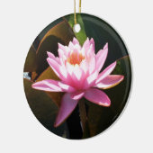 Ornement Rond En Céramique Jardin d'eau rose rose Nénuphar éclairé (Gauche)