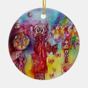 ORNEMENT ROND EN CÉRAMIQUE JARDIN DES OMBRES PERDUES - PLANTE BUTTERFLY