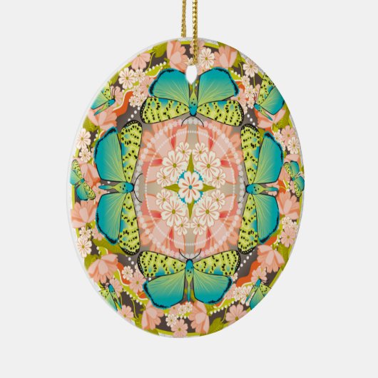 Ornement Rond En Céramique Jardin des papillons (Droite)