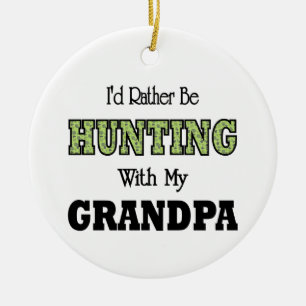 Ornement Rond En Céramique Je préfère chasser avec grand-père