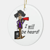 Ornement Rond En Céramique JE serai entendu (Gauche)