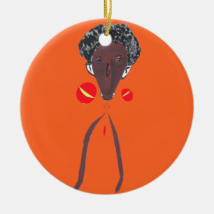 Ornement Rond En Céramique Je vous aime Nakupenda Swahili