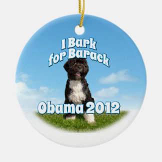 Ornement Rond En Céramique J'écorce pour Barack, BO le premier chien Obama