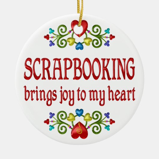 Ornement Rond En Céramique Joie de Scrapbooking (Devant)