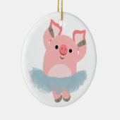 Ornement Rond En Céramique Joli dessin Ballerina Pig Ornament (Droite)