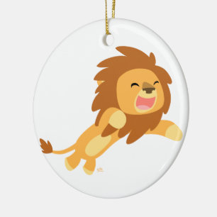 Ornement Rond En Céramique Jolie caricature Lion Ornament