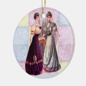 Ornement Rond En Céramique Jolies modes d'Edwardian (Gauche)