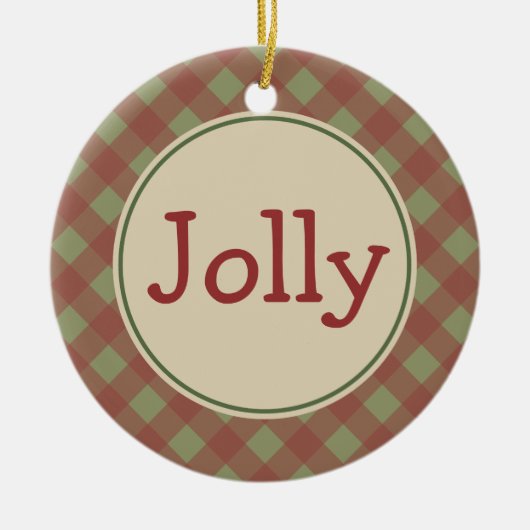 Ornement Rond En Céramique Jolly Noël (Devant)