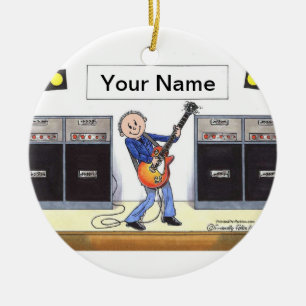 Ornement Rond En Céramique Joueur de guitare - Homme