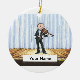 Ornement Rond En Céramique Joueur de violon - Homme