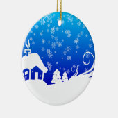 Ornement Rond En Céramique Jour de neige (Droite)