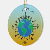 Ornement Rond En Céramique Jour des terres (Gauche)