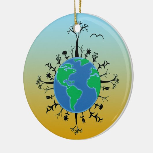 Ornement Rond En Céramique Jour des terres (Gauche)