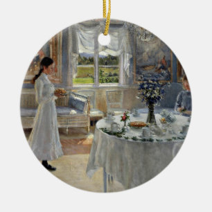 Ornement Rond En Céramique Jour Namnsdag ou Nom