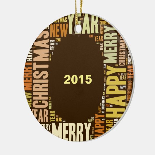 Ornement Rond En Céramique JOY Wordcloud Noël (Gauche)