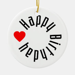 Ornement Rond En Céramique Joyeux anniversaire