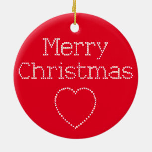 Ornement Rond En Céramique Joyeux croix de Noël