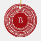 Ornement Rond En Céramique Joyeux Et Lumineux Étincelles Monogramme Photo de (Devant)