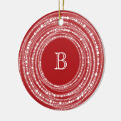 Ornement Rond En Céramique Joyeux Et Lumineux Étincelles Monogramme Photo de (Gauche)