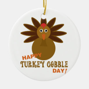 Ornement Rond En Céramique Joyeux Jour de la grogne turque Thanksgiving