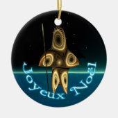 Ornement Rond En Céramique Joyeux Noё l - Chasseur inuit fragile (Devant)
