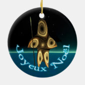 Ornement Rond En Céramique Joyeux Noё l - Chasseur inuit fragile (Dos)