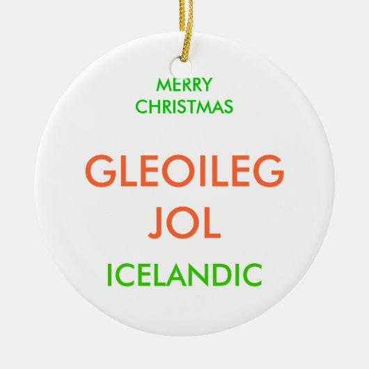 ORNEMENT ROND EN CÉRAMIQUE JOYEUX NOËL, (Devant)