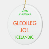 ORNEMENT ROND EN CÉRAMIQUE JOYEUX NOËL, (Gauche)