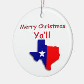 Ornement Rond En Céramique Joyeux Noël du Texas Orament (Gauche)
