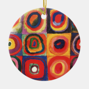 Ornement Rond En Céramique Kandinsky Farbstudie Quadrates Cercles Art
