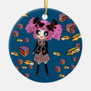 Ornement Rond En Céramique Kawaii Cadeaux d'étudiante avec PinkyP