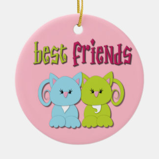 Ornement Rond En Céramique Kittens Best Friends Orament