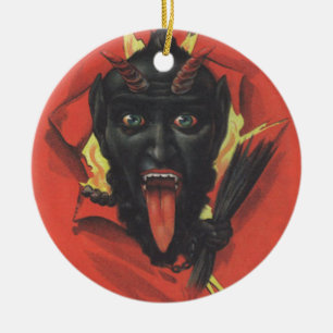 Ornement Rond En Céramique Krampus