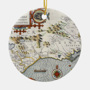 Ornement Rond En Céramique La Caroline du Nord, intitulée 'article de