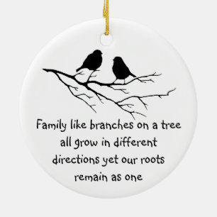 Ornement Rond En Céramique La famille comme des branches sur un arbre Dire Oi