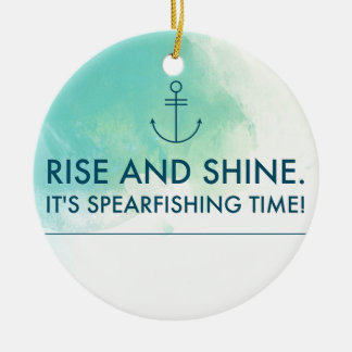 Ornement Rond En Céramique La hausse et le brillent est temps de Spearfishing