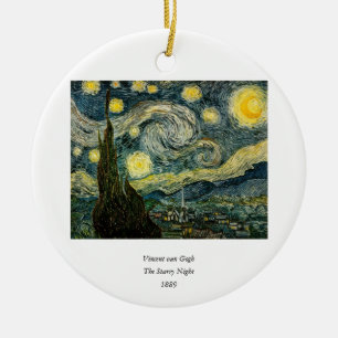 Ornement Rond En Céramique La nuit étoilée de Vincent van Gogh (1889)