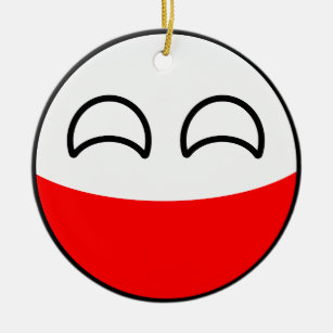 Ornement Rond En Céramique La Pologne Geeky tendante drôle Countryball