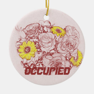 Ornement Rond En Céramique La terre cuite a affilé le bouquet