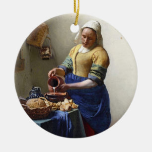 Ornement Rond En Céramique La trayeuse, c.1658-60 (huile sur la toile)