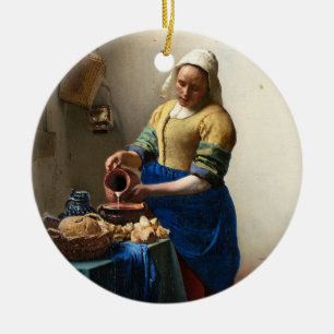 Ornement Rond En Céramique La trayeuse, janv. Vermeer