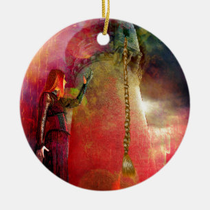 ORNEMENT ROND EN CÉRAMIQUE LAISSEZ BAS VOS CHEVEUX !